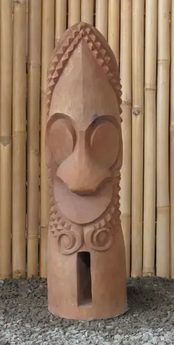 Artikelbild des Artikels “Tiki Polynesische Statue aus Kokosnussholz, ca. 80cm hoch, Farbe natur/transparent, Ø ca. 18-28cm “